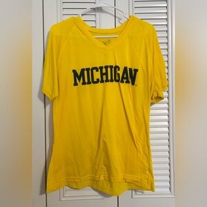 Women’s Valiant Michigan 100% Polyester Bright Yellow T-Shirt Size XL